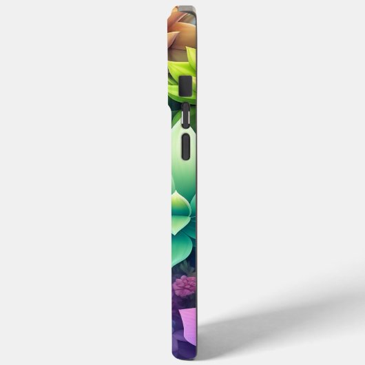 水彩の緑の多肉色コラージュ Case-Mate iPhoneケース (裏面 / 左)