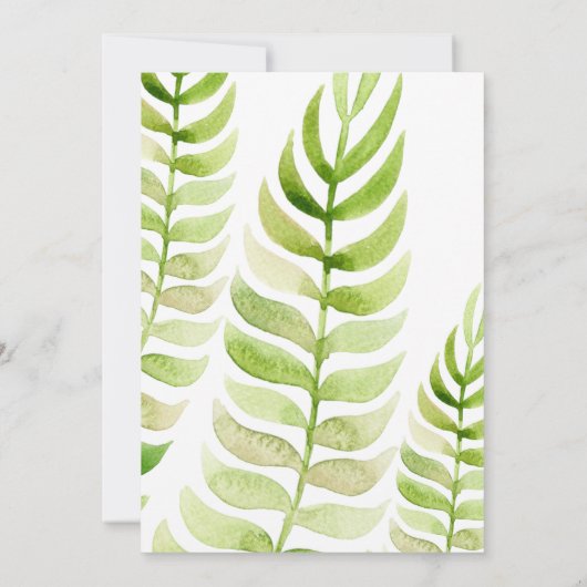 水彩の緑の我々は駆け落ち！後結婚の 招待状 (裏面)