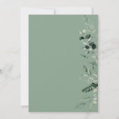 水彩の緑の最初の共同招待 招待状 (裏面)