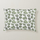 水彩の緑の枝模様 アクセントクッション (裏面)