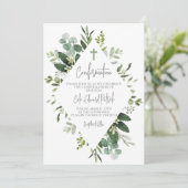 水彩の緑の枠の確認 招待状 (スタンド正面)