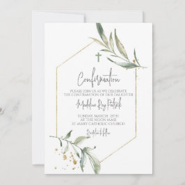 水彩の緑の枠の確認 招待状