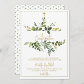 水彩の緑の確認 招待状 (正面/裏面)