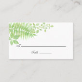 水彩の緑の結婚葉 プレイスカード (正面)
