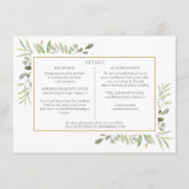 水彩の緑の結婚詳細情報 エンクロージャーカード (正面)
