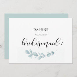 水彩の緑の花嫁プロポーザルのカード 招待状