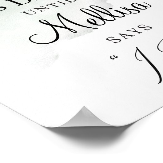 水彩の緑の葉のボホカウントダウン記号 ポスター (角)