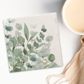 水彩の緑の葉の緑葉の ストーンコースター
