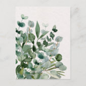 水彩の緑の葉の緑葉の ポストカード (正面)