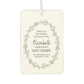 水彩の緑の葉ベビシャワーパーティーの好意 カーエアーフレッシュナー (正面)