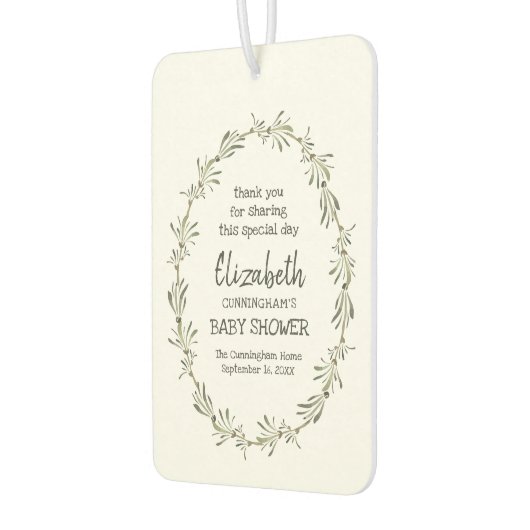 水彩の緑の葉ベビシャワーパーティーの好意 カーエアーフレッシュナー (左)