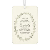 水彩の緑の葉ベビシャワーパーティーの好意 カーエアーフレッシュナー (裏面)