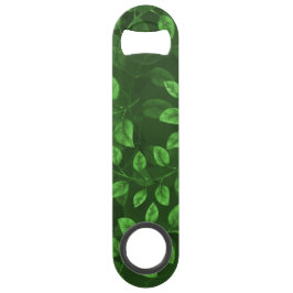 水彩の緑の葉色のパターン スピード栓抜き