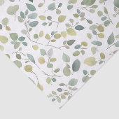 水彩の緑の葉色のパターン 薄葉紙 (詳細)