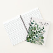 水彩の緑の葉葉モダン ノートブック (内部)