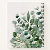 水彩の緑の葉葉モダン ノートブック (裏面)