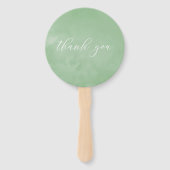 水彩の緑の葉赤ちゃんシャワーの恩恵 ハンドファン (裏面)