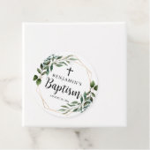 水彩の緑の葉金ゴールドバプテスマメッセージカード フェイバータグ (インサイチュ)