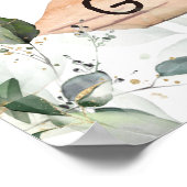 水彩の緑の金ゴールドジェンダーが歓迎を表明 ポスター (角)