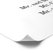 水彩の緑の金ゴールド結婚のシーティングチャート ポスター (角)