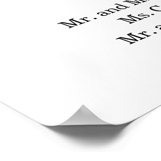 水彩の緑の金ゴールド結婚のシーティングチャート ポスター (角)