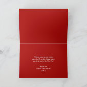 水彩の緑クリスマス写真フレーム折り畳み カード (内部)