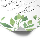 水彩の緑結婚のアルコール飲料バー ポスター (角)