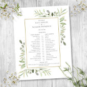 水彩の緑結婚のスケジュール