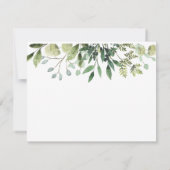 水彩の緑結婚の詳細エンクロージャカード 出欠カード (裏面)