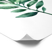 水彩の緑葉の植物芸術ガーデン ポスター (角)