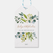 水彩の緑、ユーカリありがとう ギフトタグ (正面)