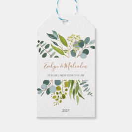 水彩の緑、ユーカリありがとう ギフトタグ