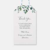 水彩の緑、ユーカリありがとう ギフトタグ (裏面)