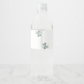水彩の緑、ユーカリ葉結婚ス ペットボトルラベル (裏面)