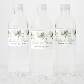水彩の緑、ユーカリ葉結婚ス ペットボトルラベル (ボトル)