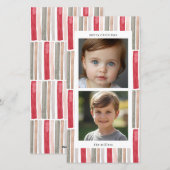 水彩の縞模様の写真 シーズンカード (正面/裏面)