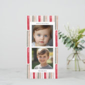 水彩の縞模様の写真 シーズンカード (スタンド正面)