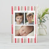 水彩の縞模様の写真 シーズンカード (スタンド正面)