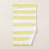 水彩の縞模様 ピンク イエロー ブルー ホワイト バスタオルセット (ハンドタオル)