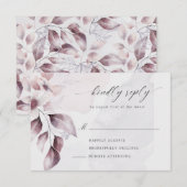 水彩の美しい秋の花の出欠確認カード 出欠カード (正面/裏面)