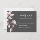 水彩の美しい秋の花のRSVPカード 出欠カード (正面)