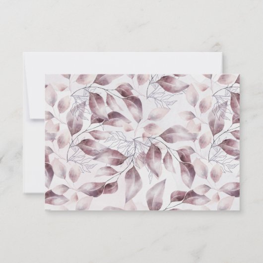 水彩の美しい秋の花のRSVPカード 出欠カード (裏面)