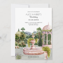 水彩の美的なエレガント緑の庭園パーティー 招待状