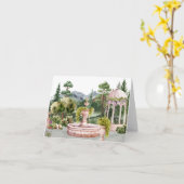 水彩の美的グリーンガーデンエレガント カード (黄色い花)