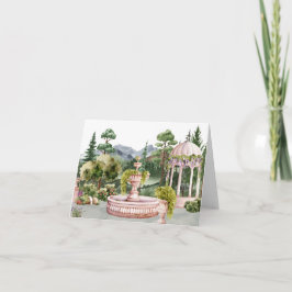 水彩の美的グリーンガーデンエレガント カード