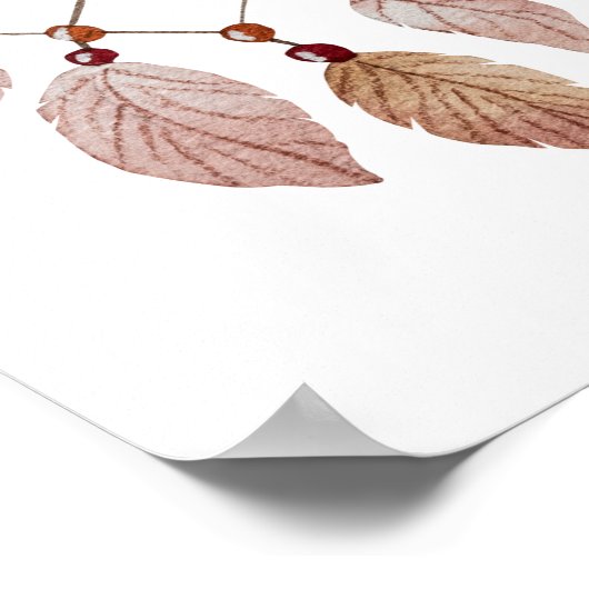 水彩の羽根の保育園ポスター 子供部屋の装飾 ポスター (角)