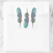 水彩の羽根ステッカー スクエアシール (バッグ)