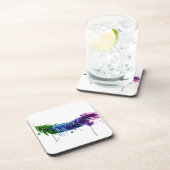 水彩の羽絵を描根 コースター (右側)