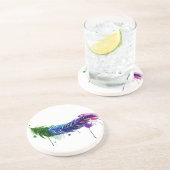 水彩の羽絵を描根 コースター (側面)