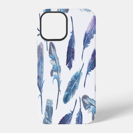 水彩の羽：シームレスなエアリーな模様 iPhoneケース (裏面)
